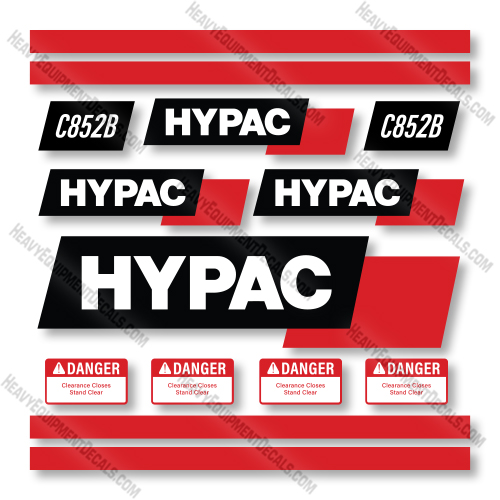 Hypac C852B Decal Kit Smooth Drum Vibratory Roller - Aftermarket Kit  decals, decal kit 
