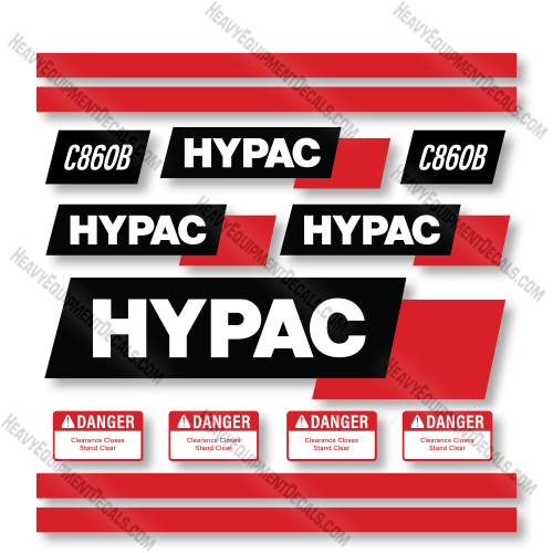 Hypac C860B Decal Kit Smooth Drum Vibratory Roller - Aftermarket Kit  decals, decal kit 