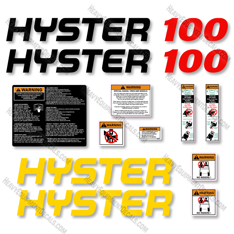 thumbnail image 2 of Set Of 2 Hyster Forklift Decals - Side Hood, 14 X 2.2 Inches - Replacement 2 of 5