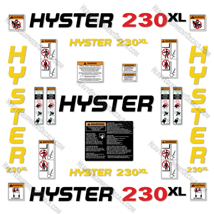 thumbnail image 2 of Genuine Hyster Forklift Decal Kit: Safety Stickers For S50XM & XL Models 2 of 5