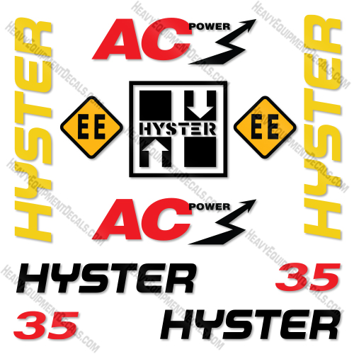Hyster E35HSD Decal Kit Forklift -Aftermarket Kit   decals, decal kit, hyster