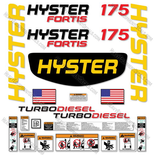 Fits Hyster Fortis H175FT Decal Kit Forklift 175, 175ft, decal kit, h175ft, 175ft