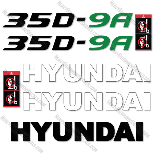 Hyundai 35D-9a  Decal Kit Forklift - Aftermarket Kit   