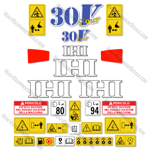 Fits IHI 30V4 Decal Kit Mini Excavator decal kit,
