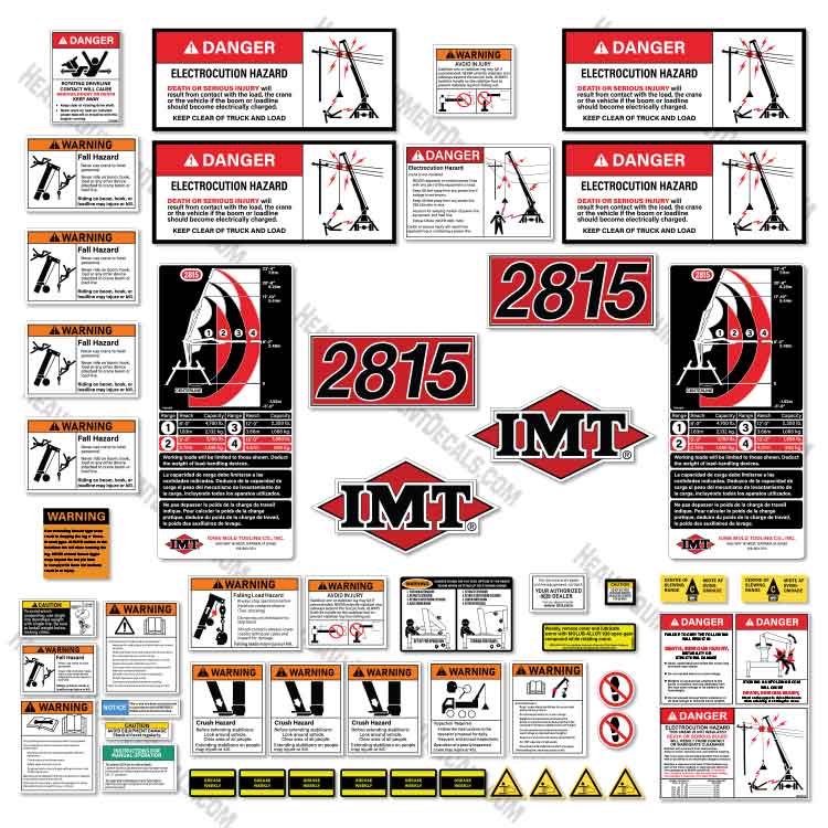 Fits IMT 2815 Decal Kit Knuckle Boom Crane 2815, crane truck, decal kit, imt, iowa mold tooling