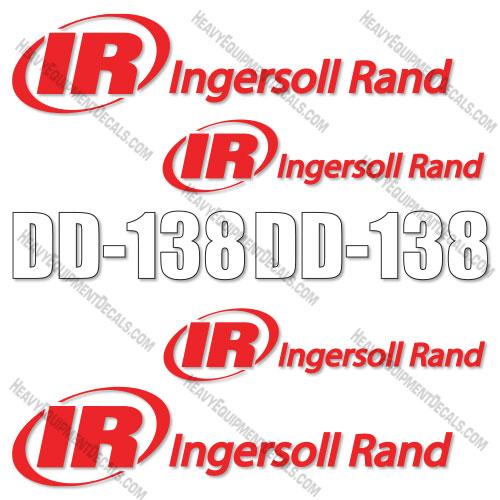 Fits Ingersoll-Rand DD-138 Decal Kit Vibratory Roller 138, DD, dd-138, decal kit, ingersoll, ingersoll-rand, ingersollrand, rand
