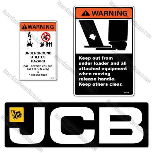 Fits JCB Bucket 409 PN13553 Decal Kit Wheel Loader JCB, 409, PN13553