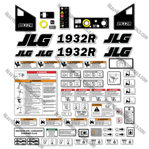 Fits JLG 1932R Decal Kit Scissor Lift 1932, 1932-r, 1932r, decal kit