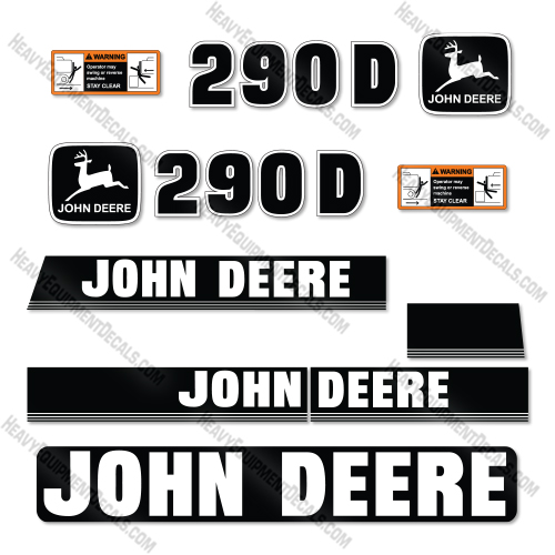 John Deere 290D Decal Kit Excavator-  Aftermarket Kit  decal kit, deere, john deere