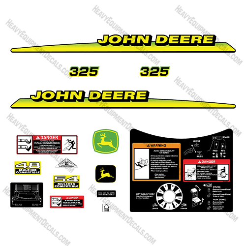 Fits John Deere 325 Decal Kit Mower 