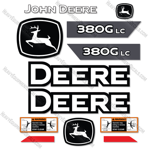 Fits John Deere 380G LC Decal Kit Excavator - NEW STYLE! decal kit, john deere, 