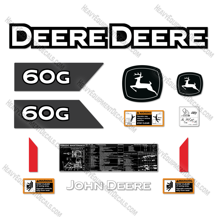 Fits John Deere 60G Decal Kit Excavator -2021+ 60, 60 G, decal kit, excavater, excavator, john deere, 2021+