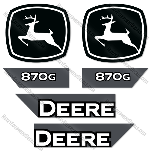 Fits John Deere 870G Decal Kit Motor Grader (2021+) - Scraper 870, 870g, decal kit