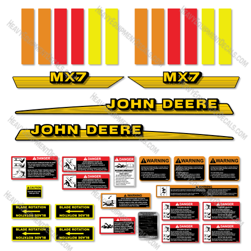 Fits John Deere MX6 Decal Kit Rotary Cutter decal kit, mx6