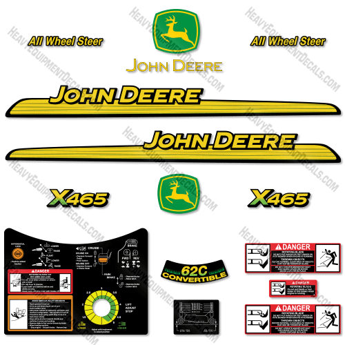 Fits John Deere X465 Decal Kit Riding Mower 465, x465