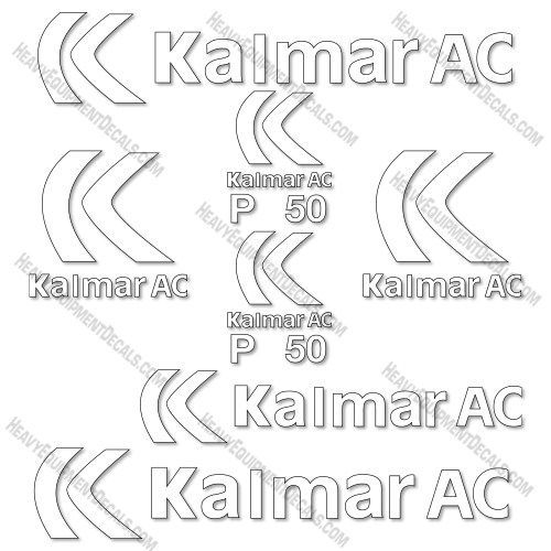 Fits Kalmar P50BXPS Decal Kit Forklift 50, p50, p50bxps, 50bx, decal kit, fork, fork-lift, forklift, lift, tlt