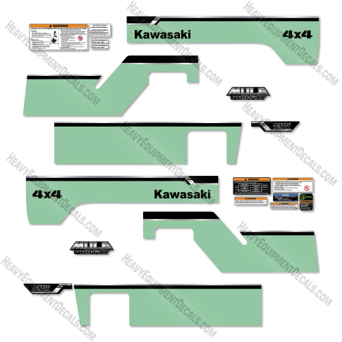 Kawasaki Mule Diesel 4x4 PRO FXT Decal Kit UTV -Custom Taxi Light Green- Aftermarket Kit 
