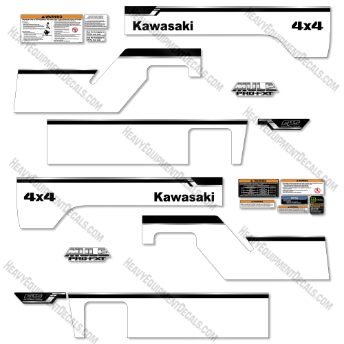 Fits Mule Pro FXT Decal Kit 4x4 Utility Vehicle - White Version decal kit, power