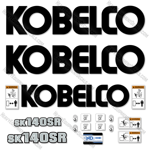 Kobelco SK140SR Decal Kit Excavator - Aftermarket Kit 140, 140sr, 140sr-3, decal kit, lc-3, lc3, sk, sk140