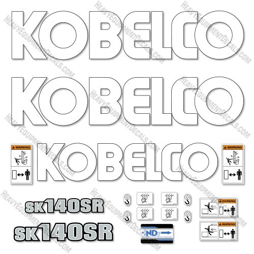 Kobelco SK140SR Decal Kit Excavator -For Blue Machines- Aftermarket Kit  