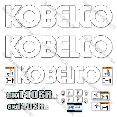 Kobelco SK140SRLC Decal Kit Excavator -For Blue Machines-  Aftermarket Kit  