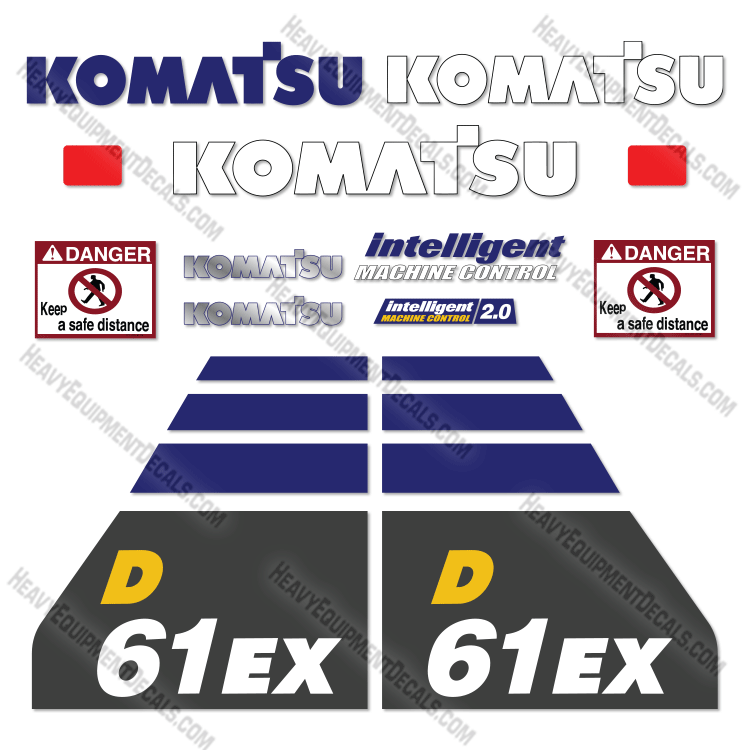 Fits Komatsu D61EX-24 Decal Kit Dozer 61, 61ex, 61ex-24, d61, d61ex, d61ex-24, decal kit, dex, ex