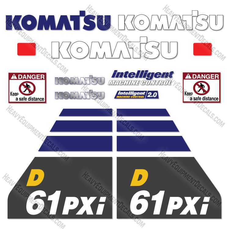 Fits Komatsu D61PXI-24 Decal Kit Dozer 24, 61, 61pxi, d61, d61pxi, d61pxi-24, decal kit