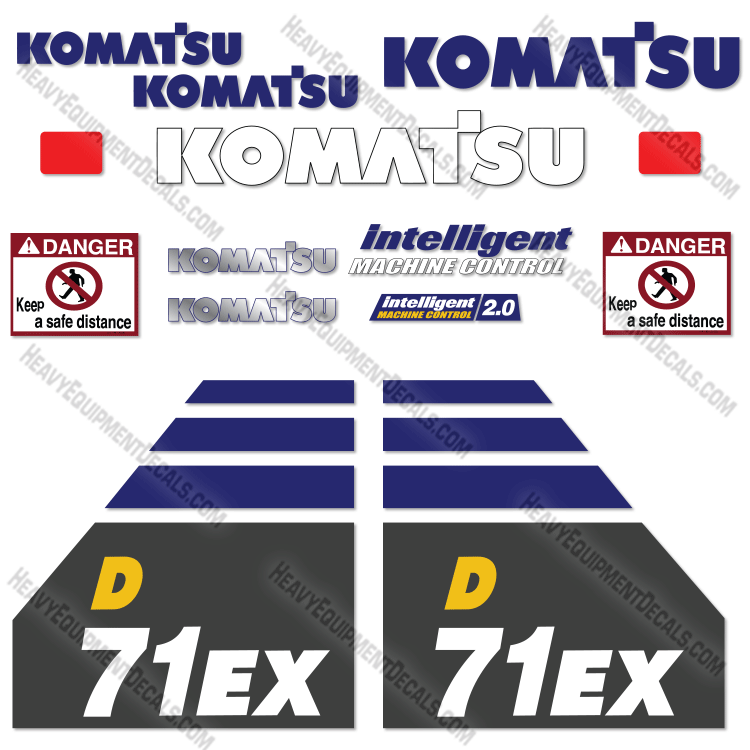 Fits Komatsu D71EX-24 Decal Kit Dozer 71, 71ex, 71ex-24, d71, d71ex, d71ex-24, decal kit, dex, ex