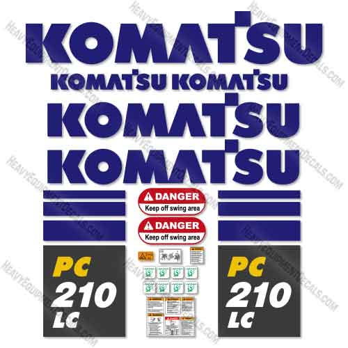 Fits Komatsu PC210LC-11 Decal Kit Excavator 11, 210, 210lc, decal kit, pc 21-lc, pc-210-lc