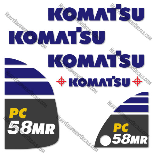 Fits Komatsu PC58MR-5 Decal Kit Mini Excavator 58, 58mr, decal kit, komatsu, mini excavator, pc58, pc58mr