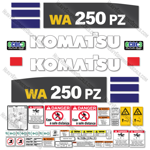 Fits Komatsu WA250PZ-6 Decal Kit Wheel Loader  