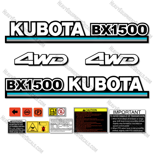 Kubota BX1500 Decal Kit Tractor - Aftermarket Kit 