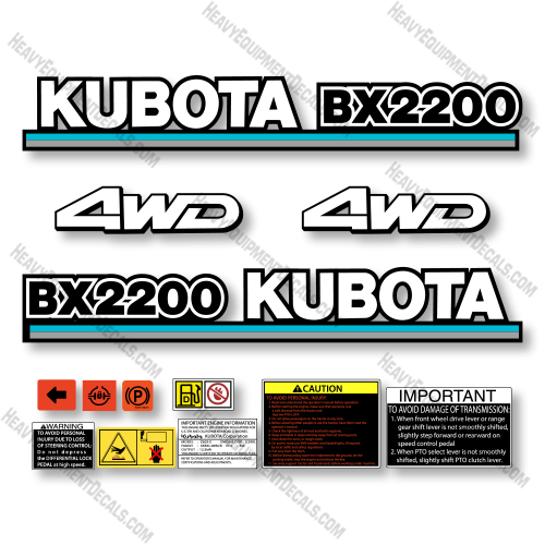 Kubota BX2200 Decal Kit Tractor -  Aftermarket Kit Kubota,decals