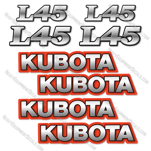 Fits Kubota L45 Decal Kit Tractor Attachment 45, Kubota, l45