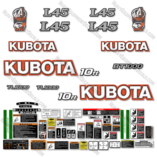 Fits Kubota L45 Full Decal Kit Tractor 