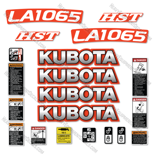 Fits Kubota LA1065 Decal Kit Loader Arms 1065, Kubota, la, la1065