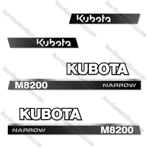 Fits Kubota M8200 Narrow Decal Kit Tractor  M8200, narrow, Decal Kit ,Tractor, Kubota