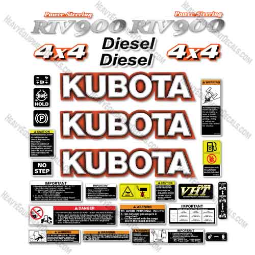 Fits Kubota RTV-900 Utility Vehicle Decal Kit  decal kit