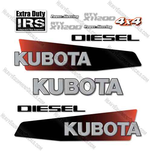 Fits Kubota RTV X1120D  Utility Vehicle Decal Kit   1100, 1100c, decal kit, rtv, rtv1100c, 1100, 1100c