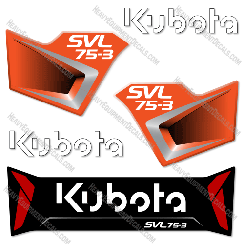 Fits Kubota SVL 75-3 Decal Kit Track Loader 75, decal kit, Kubota, Skid Steer, svl75, svl75-3