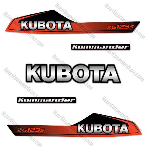 Fits Kubota ZG123S Decal Kit Mower 123, 123s, decal kit, zg123, zg123s, zg123
