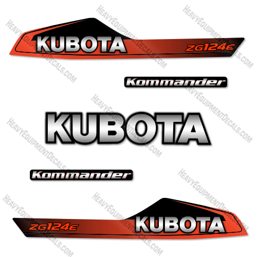 Fits Kubota ZG124E Decal Kit Mower 124, 124e, decal kit, z124, z124e, zg124