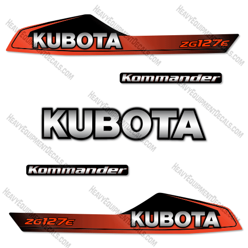 Fits Kubota ZG127E Decal Kit Mower 127, 127e, decal kit, z127, z127e, zg127