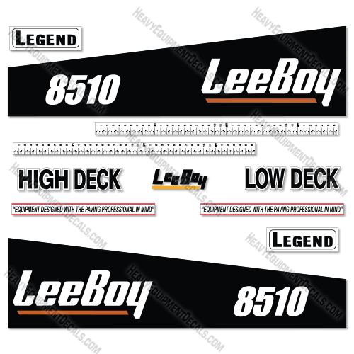 Fits LeeBoy 8510 Decal Kit Asphalt Paver (Black Version) 8510