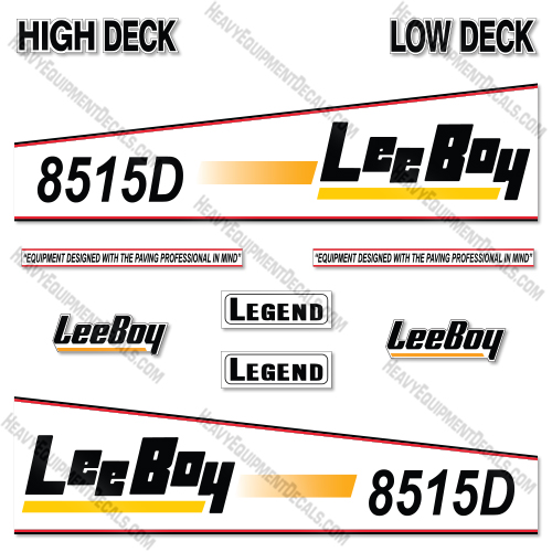 Fits LeeBoy 8515D Decal Kit Asphalt Paver 