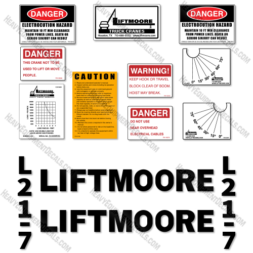Liftmoore L21-7 Decal Kit Crane- Aftermarket Kit  decal kit, 