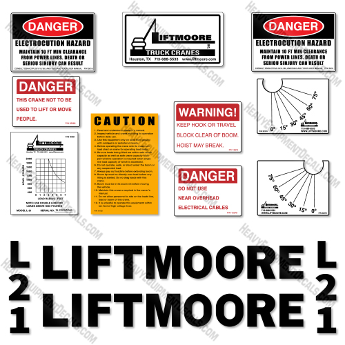 Liftmoore L21 Decal Kit Crane- Aftermarket Kit   decal kit, 