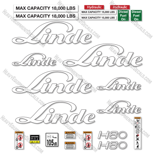 Fits Linde H80 Decal Kit Forklift decal kit, forklift, h80