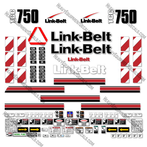 Fits Link-Belt TCC750 Decal Kit Crane tcc, tcc750, 750, tcc-750