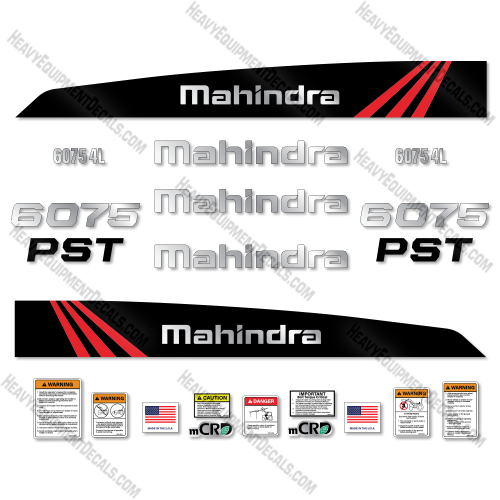 Fits Mahindra 6075 PST Decal Kit Tractor  decal kit